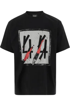 44 Label Group Tops, Heren, Zwart, S, Katoen, Zwarte katoenen T-shirt met logoprint