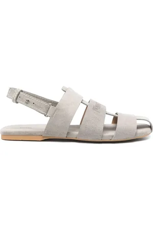 J.W.Anderson Schoenen, Heren, Grijs, 40 EU, Grijze Zijgesp Platte Schoenen