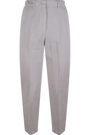 Incotex Broeken, Dames, Bruin, M, Katoen, Blauwe Stretch Katoenen Broek