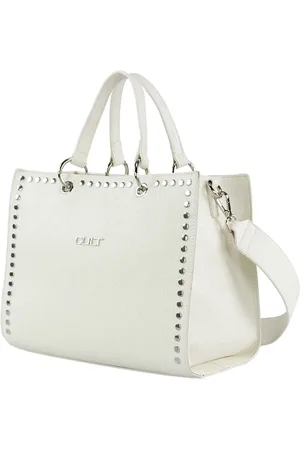 Cult Tassen, Dames, Wit, ONE Size, Leer, Studded Tote Bag