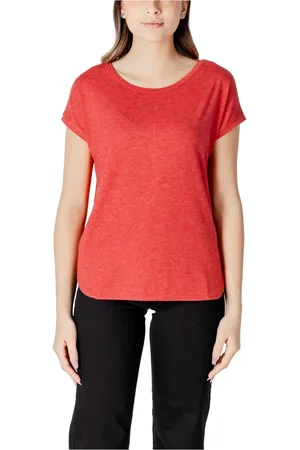 Ichi Tops, Dames, Rood, S, Polyester, Rode Korte Mouw T-shirt