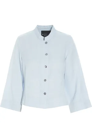 Bitte Kai Rand Jassen, Dames, Blauw, XL, Linnen, Blauwe Coole Jas Kumamoto Model
