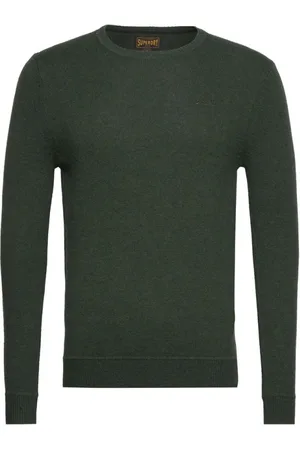 Superdry Truien, Heren, Groen, S, Essential Groene Crew Neck Trui