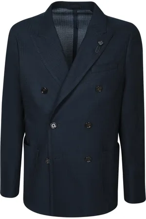 LARDINI Jassen, Heren, Blauw, 2Xl, Katoen, Blauwe Blazer voor Mannen