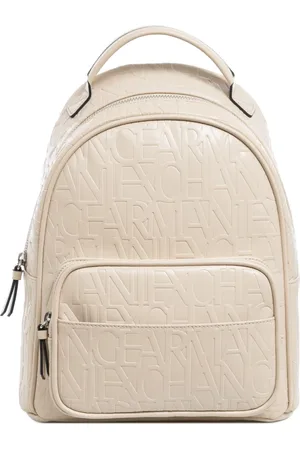 Armani Exchange Tassen, Dames, , ONE Size, Polyester, Logo Patroon Rits Rugzak met Zakken