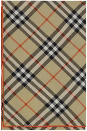 Burberry Accessoires, Dames, , ONE Size, Iconische Check Zijden Sjaal met Contrasterende Zoom