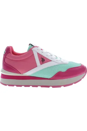 U.S. Polo Assn. Schoenen, Dames, Veelkleurig, 41 EU, Sportieve Roze Veterschoenen met Logo