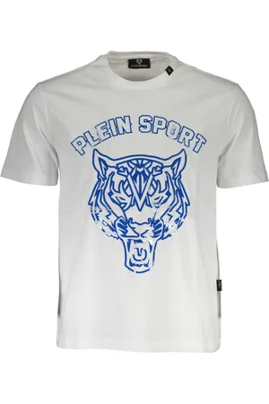 Philipp Plein Tops, Heren, Wit, M, Korte Mouw Heren Logo Print T-Shirt