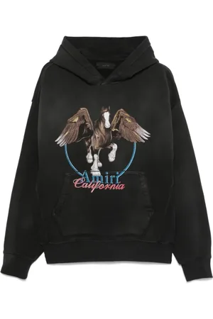 AMIRI Sweatshirts & Hoodies, Heren, Zwart, L, Vintage Pegasus Hoodie