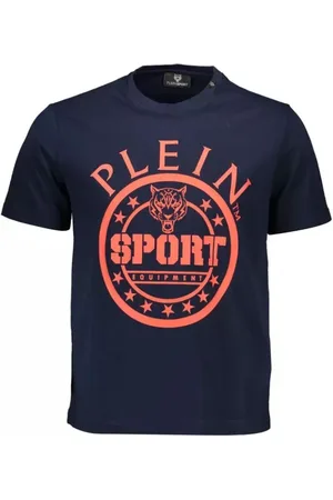 Philipp Plein Tops, Heren, Blauw, 2Xl, Katoen, Blauw Katoenen T-shirt met Prints