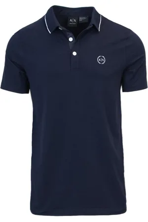 Armani Exchange Tops, Heren, Blauw, L, Katoen, Polo Shirts