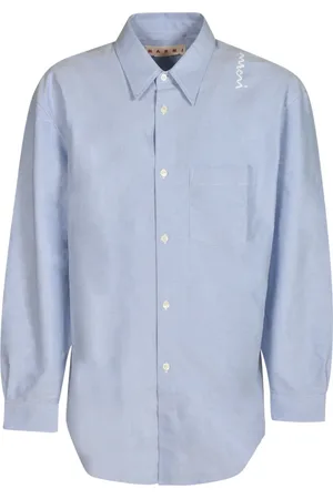 Marni Overhemden, Heren, Blauw, M, Stijlvolle Overhemden Collectie
