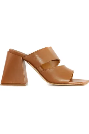 vic matiè Schoenen, Dames, Bruin, 37 EU, Leer, Bruin Leren Dubbele Band Sandalen