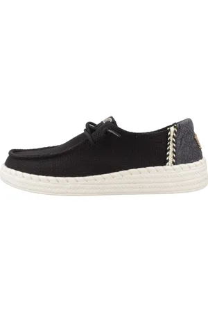 Hey dude Schoenen, Dames, Zwart, 39 EU, Geweven Espadrille Veterschoenen