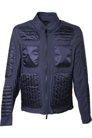 BALDININI Jassen, Heren, Blauw, 3Xl, Nylon, Donkerblauwe nylon jas