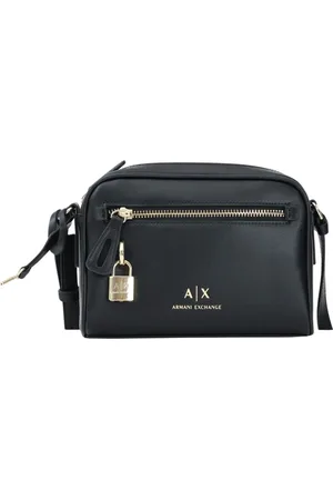 Armani Exchange Tassen, Dames, Zwart, ONE Size, Polyester, Compacte en moderne zwarte schoudertas