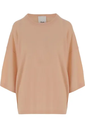 Allude Truien, Dames, Roze, S, Wol, Wol-Kasjmieren trui met ronde hals