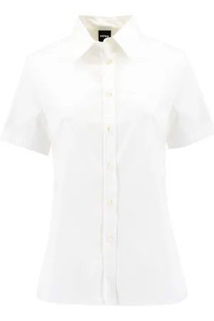 Aspesi Blouses & Shirts, Dames, Wit, L, Katoen, Cotton Logo Blouse