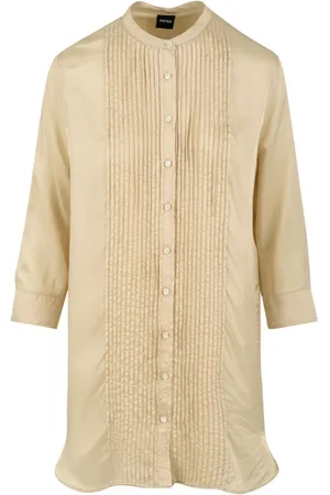 Aspesi Blouses & Shirts, Dames, , S, Katoen, Natuurlijk Fijn Katoenen Klassiek Overhemd met Parelmoeren Knopen