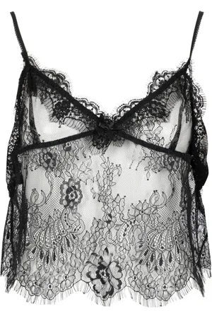 ANIYE BY Tops, Dames, Zwart, S, Zwarte Kant Sheer Effect Camisole