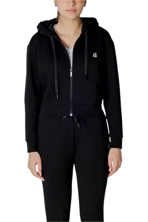 Armani Exchange Sweatshirts & Hoodies, Dames, Zwart, XS, Katoen, Hoodie met rits