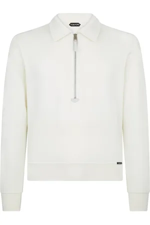 Tom Ford Sweatshirts & Hoodies, Heren, Wit, L, Katoen, Witte Sweatshirt Ss 25 Casual Elegant