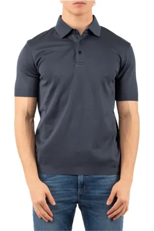 HERNO Tops, Heren, Blauw, L, Stijlvolle Polo Shirt