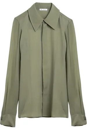Ami Blouses & Shirts, Dames, Groen, S, Overhemd met lange mouwen