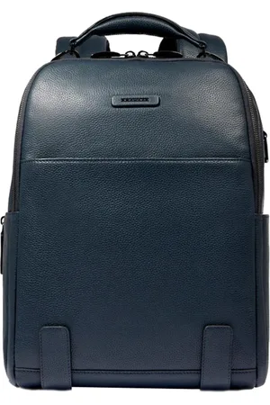 Piquadro Tassen, unisex, Blauw, ONE Size, Blauwe Leren Rugzak met Laptopvak
