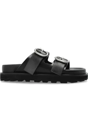 Jil Sander Schoenen, Dames, Zwart, 40 EU, Leer, Leren slides