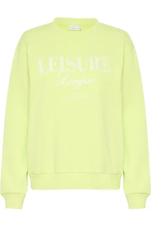 Kaffe Sweatshirts & Hoodies, Dames, Groen, XL, Katoen, Sportieve Sweatshirt met Geborduurd Logo