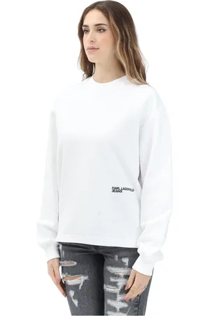 Karl Lagerfeld Sweatshirts & Hoodies, Dames, Wit, S, Katoen, Witte Sweaters
