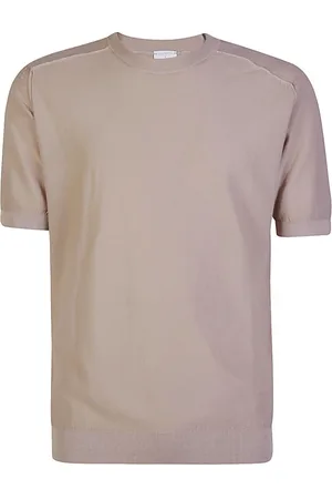 ELEVENTY Truien, Heren, Bruin, XL, Katoen, Katoenen Crewneck Raglan T-shirt