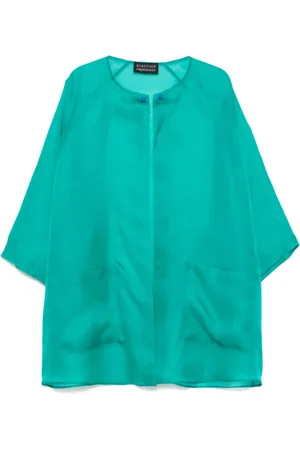 GIANLUCA CAPANNOLO Mantels, Dames, Blauw, M, Teal Open Front Jas