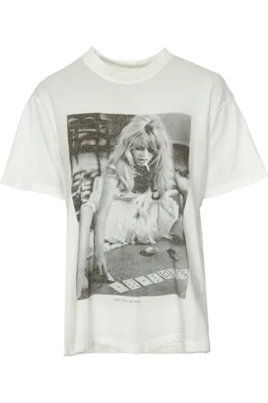 ANINE BING Tops, Dames, Wit, S, Brigitte Bardot Print T-shirt