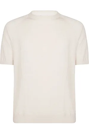 ELEVENTY Truien, Heren, , S, Linnen, Linnen Mouliné Crew Neck Sweater