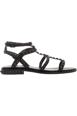 Ash Schoenen, Dames, Zwart, 38 EU, Leer, Zwarte, zwarte sandalen met studs