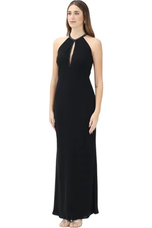 Max Mara Kleedjes, Dames, Zwart, S, Elegante Zwarte Lange Jurk