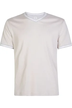 ELEVENTY Tops, Heren, , M, Katoen, V-hals Katoenen Jersey T-shirt