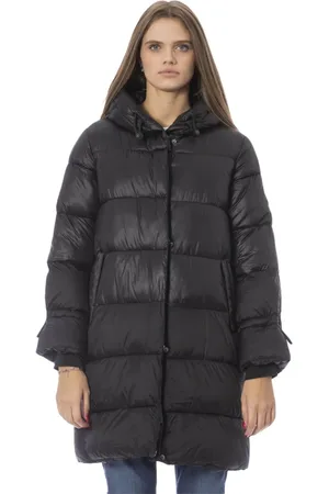 BALDININI Jassen, Dames, Zwart, XL, Lange Pufferjas met Externe Zakken