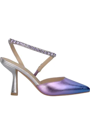 Alma en Pena Schoenen, Dames, Paars, 39 EU, Leer, Ankle Strap Heeled Schoenen
