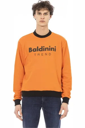 BALDININI Sweatshirts & Hoodies, Heren, Oranje, L, Katoen, Sweatshirt met lange mouwen
