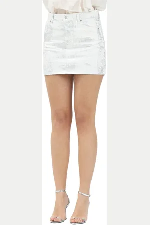 VICOLO Rokken, Dames, Wit, S, Denim, Witte Denim Korte Rok