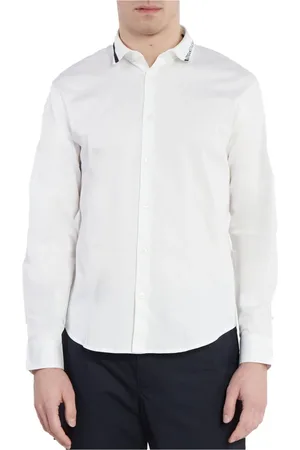 Armani Exchange Overhemden, Heren, Wit, S, Katoen, Overhemd