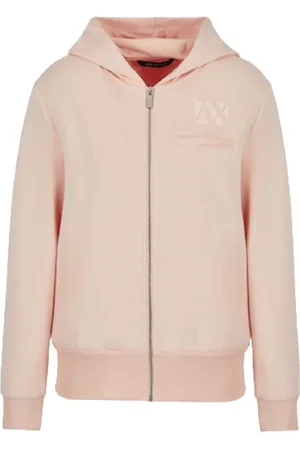 Armani Exchange Sweatshirts & Hoodies, Dames, Roze, XS, Polyester, Hoodie Sweater met Print