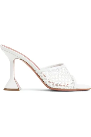 Amina Muaddi Schoenen, Dames, Wit, 37 EU, Leer, Witte Lederen Mules