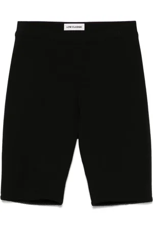 Low Classic Korte broeken, Dames, Zwart, S, Zwarte Elastische Tailleband Picot Trim Shorts