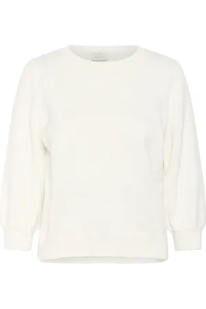 Kaffe Truien, Dames, Wit, M, Katoen, Zachte Gebreide Pullover Trui