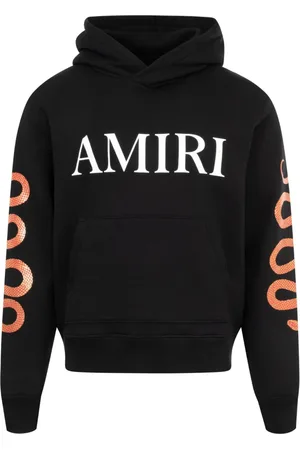 AMIRI Sweatshirts & Hoodies, Heren, Zwart, XL, Katoen, Snake Print Hoodie Sweater