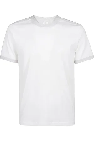 ELEVENTY Tops, Heren, Wit, L, Katoen, Jersey Katoen Crewneck T-Shirt